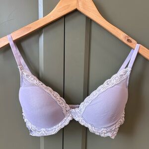 Natori Feathers Contour Plunge Lilac Lace Bra